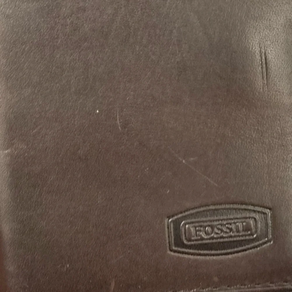 Fossil brown leather card holder money clip